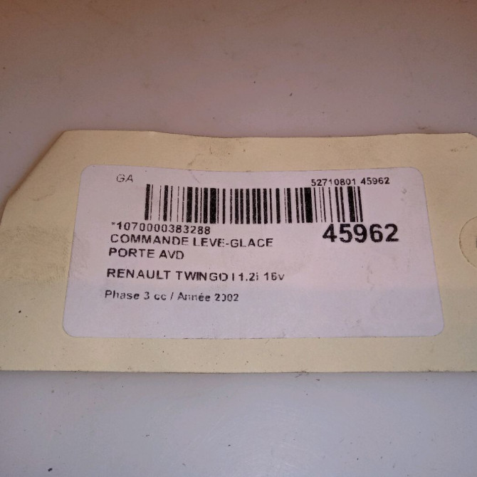 Commande lève-glace porte avant droite occasion RENAULT TWINGO I Phase 3 08-2000->06-2007 1.2i 16v 7700434845 4