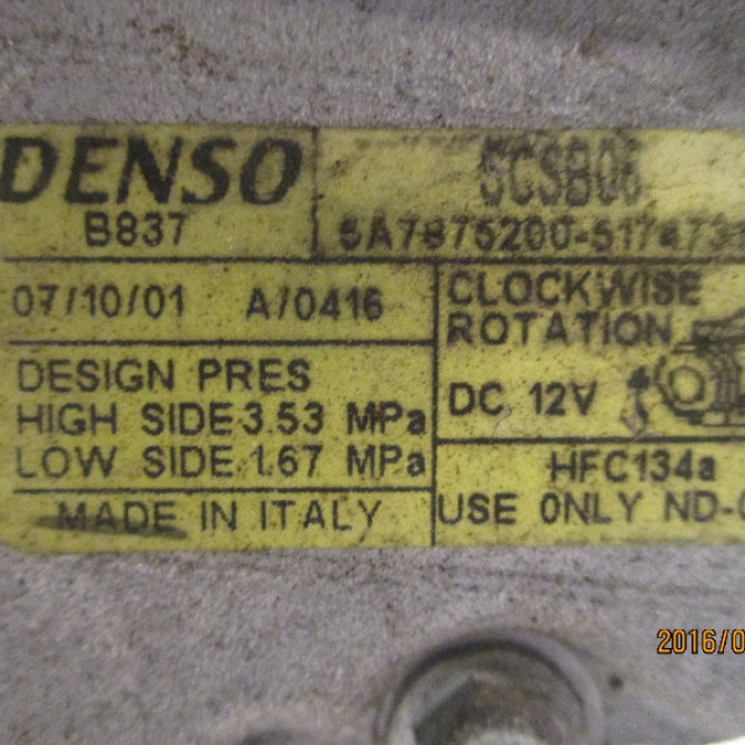 Compresseur air conditionne occasion FIAT PUNTO II Phase 2 05-2003->10-2009 1.2i 60ch 51747318 3