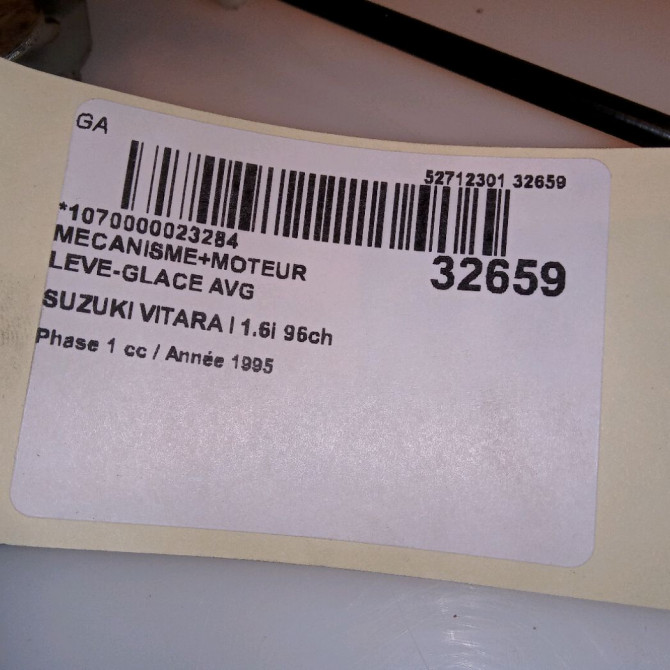Mecanisme+moteur leve-glace avg occasion SUZUKI VITARA I Phase 1 07-1990->12-2005 1.6i 96ch 8340262A00 4