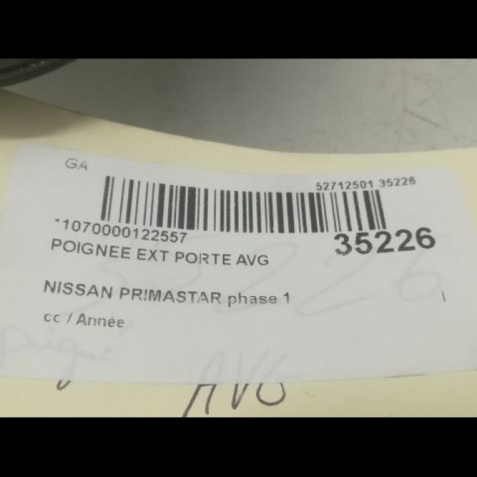 Poignee ext porte avg occasion NISSAN PRIMASTAR phase 1 08-2006->... 3