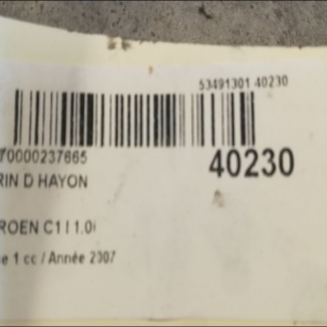 Verin droit hayon occasion CITROEN C1 I Phase 1 06-2005->11-2008 1.0i 2