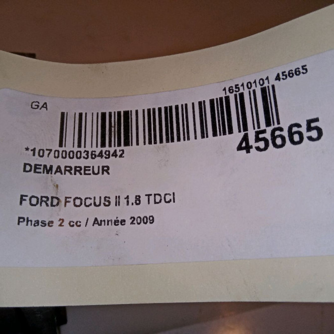 Démarreur occasion FORD FOCUS II Phase 2 01-2008->12-2010 1.8 TDCI 115ch 1728770 5