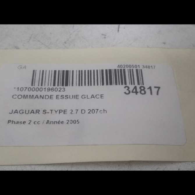 Commande essuie glace occasion JAGUAR S-TYPE Phase 2 01-2002->12-2007 2.7 D 207ch XR853604 3
