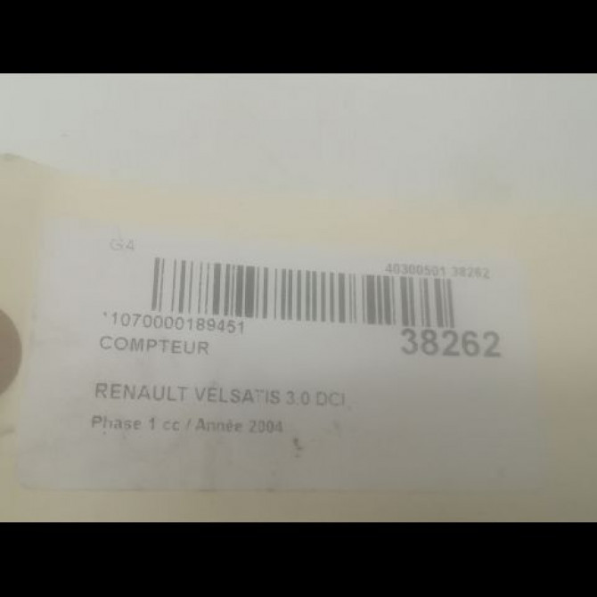 Compteur occasion RENAULT VELSATIS Phase 1 01-2002->04-2005 3.0 DCI V6 177ch 7701062353 3