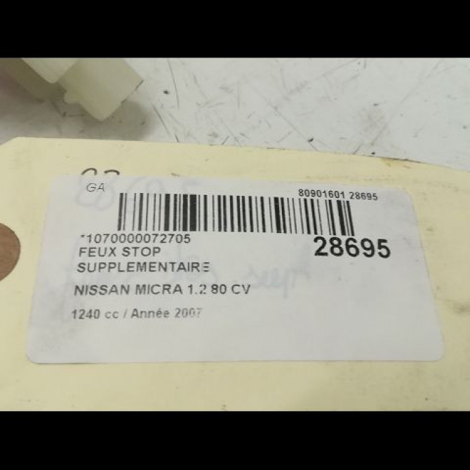 Feux stop supplementaire occasion NISSAN MICRA III Phase 2 11-2005->11-2007 1.2i 80ch 26590AX000 4