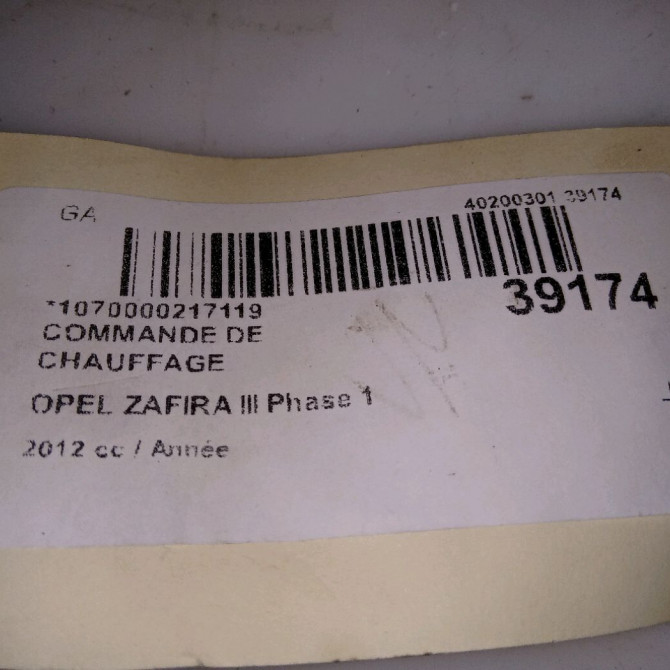 Commande de chauffage occasion OPEL ZAFIRA III Phase 1 11-2011->... 13429880 4