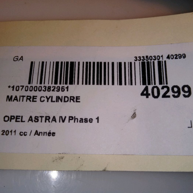 Maitre cylindre occasion OPEL ASTRA IV Phase 1 01-2010->06-2012 84102409 5