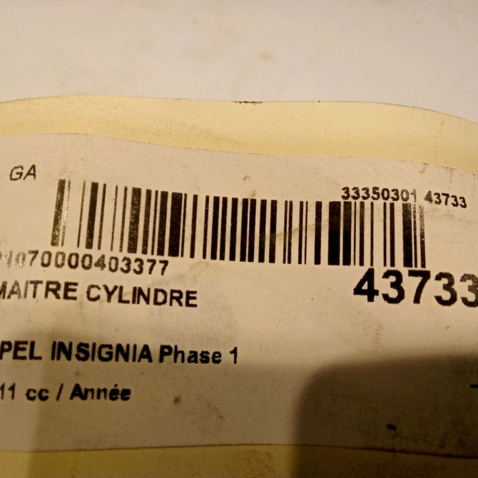 Maitre cylindre occasion OPEL INSIGNIA Phase 1 01-2009->03-2013 84102409 4