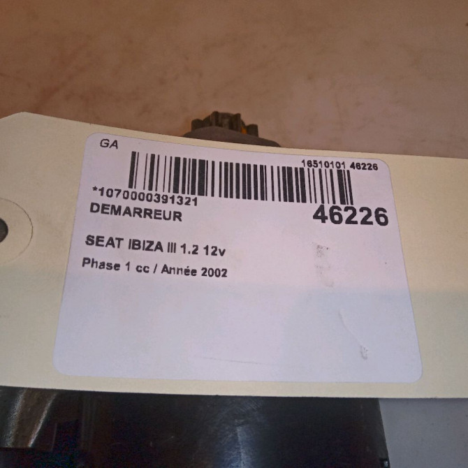 Démarreur occasion SEAT IBIZA III Phase 1 03-2002->03-2006 1.2 12v 2T911023GX 7
