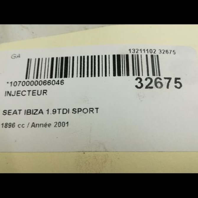Injecteur occasion SEAT IBIZA II Phase 3 09-1999->03-2002 1.9 TDI 110ch 38130202A 5