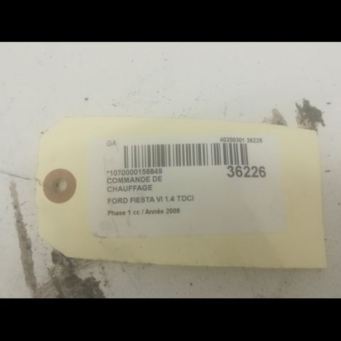 Commande de chauffage occasion FORD FIESTA VI Phase 1 10-2008->11-2012 1.4 TDCI 68ch 1777063 3