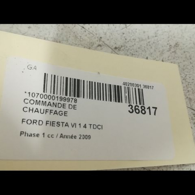Commande de chauffage occasion FORD FIESTA VI Phase 1 10-2008->11-2012 1.4 TDCI 68ch 1777063 3