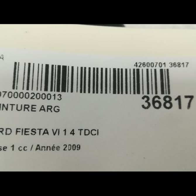 Ceinture arrière gauche occasion FORD FIESTA VI Phase 1 10-2008->11-2012 1.4 TDCI 68ch 1814670 4