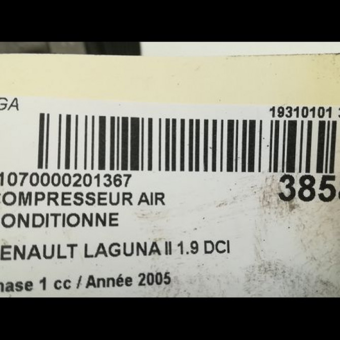 Compresseur air conditionne occasion RENAULT LAGUNA II Phase 1 11-2000->03-2005 1.9 DCI 120ch 8200979499 3