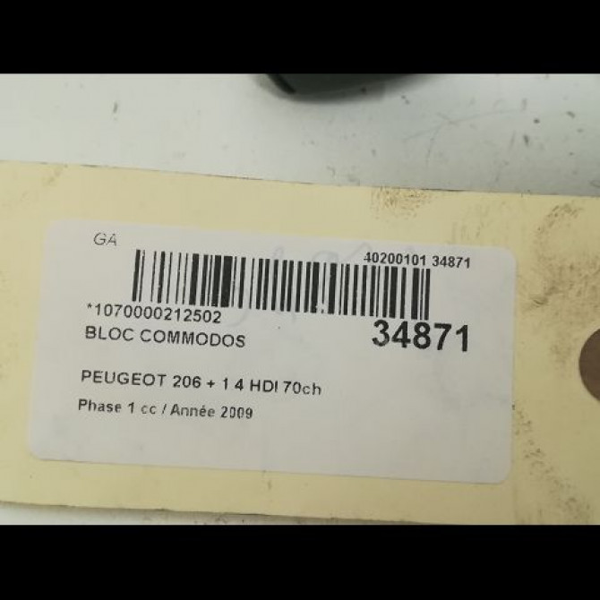 Bloc commodos occasion PEUGEOT 206 + Phase 1 03-2009->05-2013 1.4 HDI 70ch 96787394XT 5