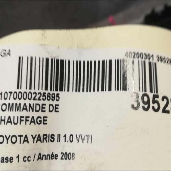 Commande de chauffage occasion TOYOTA YARIS II Phase 1 12-2005->11-2009 1.0 VVTI 3