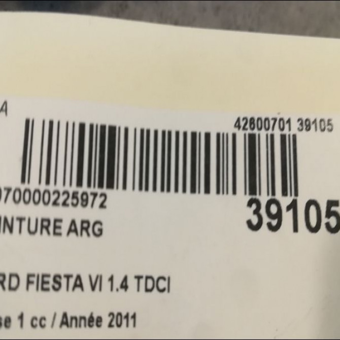 Ceinture arrière gauche occasion FORD FIESTA VI Phase 1 10-2008->11-2012 1.4 TDCI 70ch 1814670 4