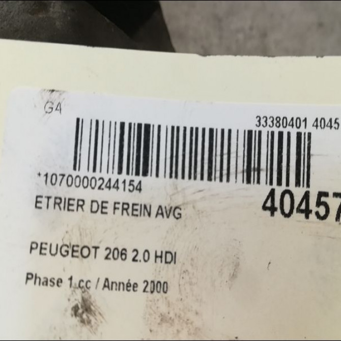 Etrier de frein avant gauche occasion PEUGEOT 206 Phase 1 09-1998->03-2009 2.0 HDI 4400K7 3