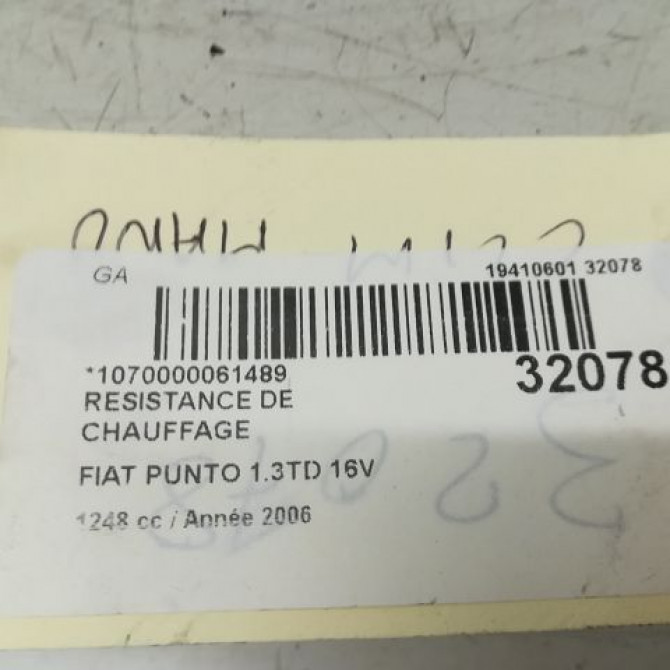 Resistance de chauffage occasion FIAT GRANDE PUNTO III Phase 1 09-2005->12-2013 1.3 DT MULTIJET 16v 90ch 55702436 4