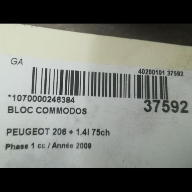 Bloc commodos occasion PEUGEOT 206 + Phase 1 03-2009->05-2013 1.4i 75ch 96787394XT 5