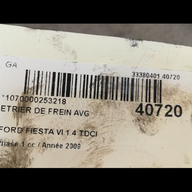Etrier de frein avant gauche occasion FORD FIESTA VI Phase 1 10-2008->11-2012 1.4 TDCI 68ch 1766840 3