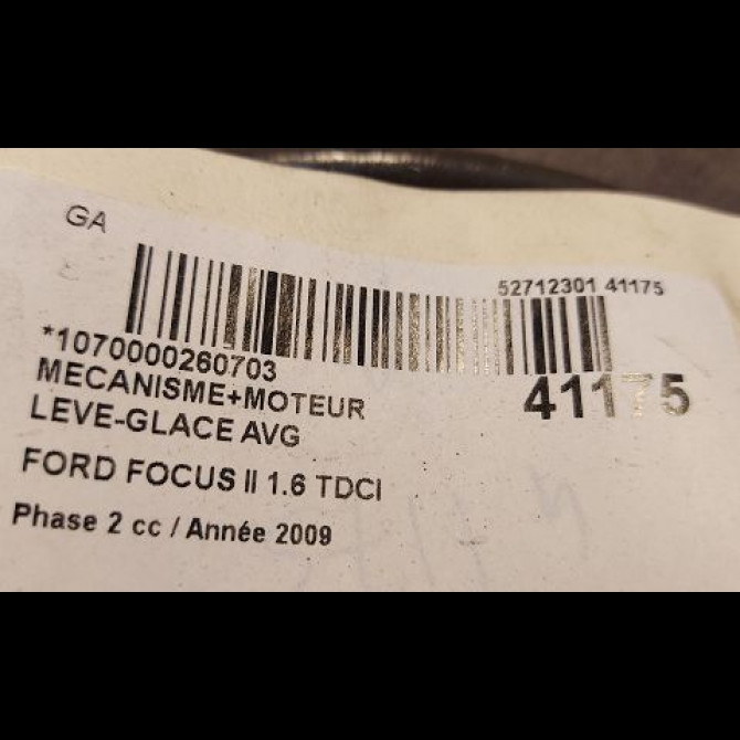Mecanisme+moteur leve-glace avg occasion FORD FOCUS II Phase 2 01-2008->12-2010 1.6 TDCI 90ch 1738645 3