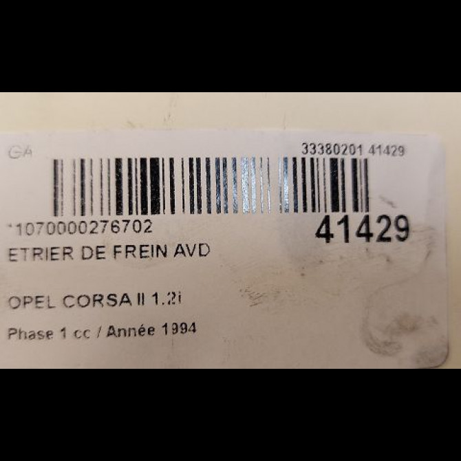 Etrier de frein avant droit occasion OPEL CORSA II Phase 1 03-1993->04-1997 1.2i 90421745 3