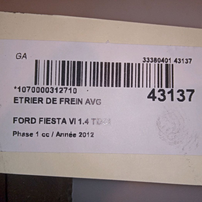 Etrier de frein avant gauche occasion FORD FIESTA VI Phase 1 10-2008->11-2012 1.4 TDCI 70ch 1766840 4