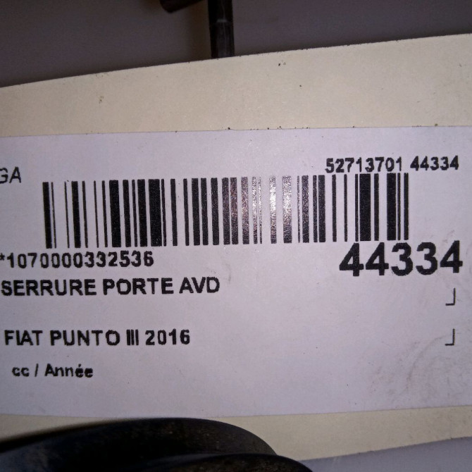 Serrure porte avd occasion PUNTO III 52065095 4
