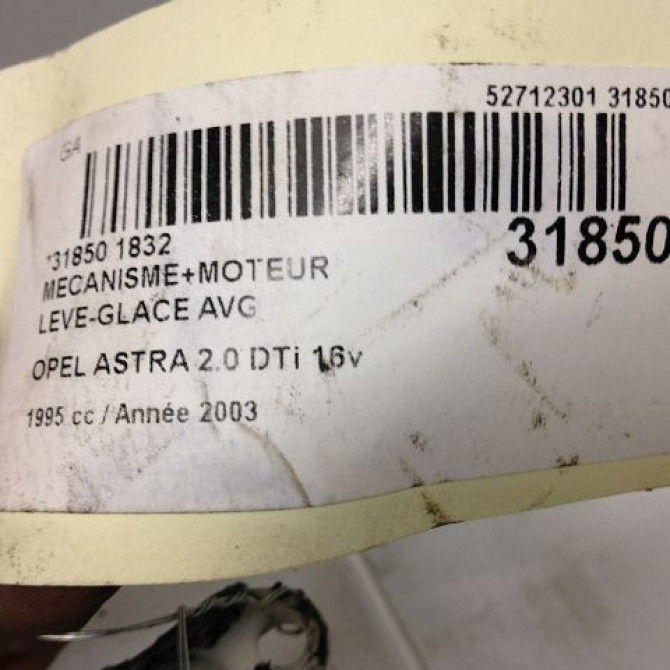 Mecanisme+moteur leve-glace avg occasion OPEL ASTRA II Phase 1 04-1998->09-2004 2.0 DTI 16v 4