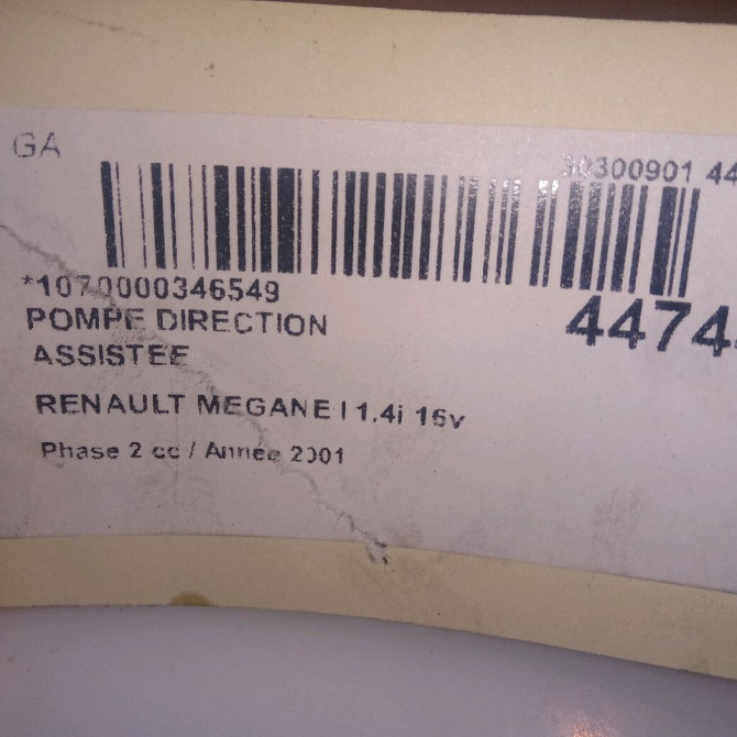 Pompe direction assistee occasion RENAULT MEGANE I Phase 2 03-1999->06-2003 1.4i 16v 491108049R 6