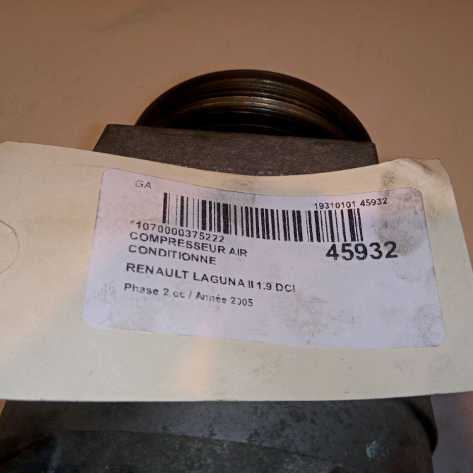 Compresseur air conditionne occasion RENAULT LAGUNA II Phase 2 03-2005->09-2007 1.9 DCI 110ch 8200979499 7