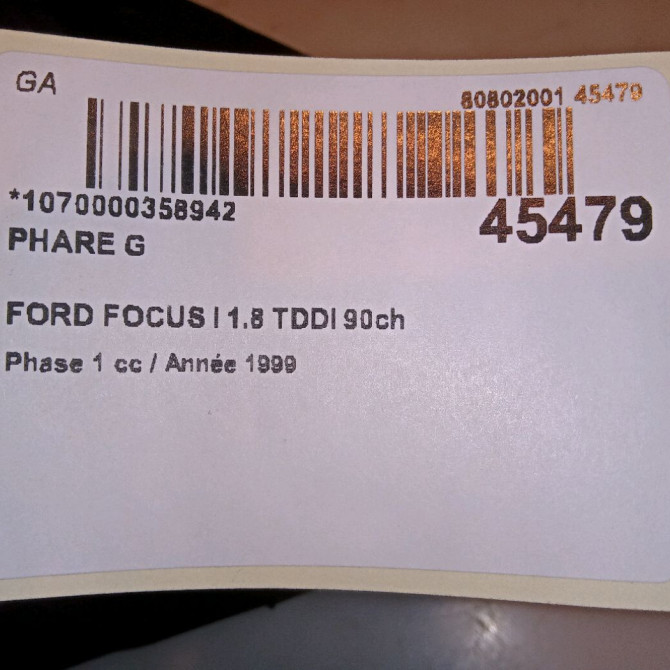 Phare gauche occasion FORD FOCUS I Phase 1 10-1998->09-2004 1.8 TDDI 90ch 1152091 4