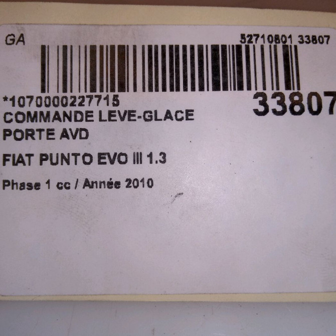 Commande lève-glace porte avant droite occasion FIAT PUNTO EVO III Phase 1 10-2009->12-2013 1.3 MULTIJET 75ch 735500049 4