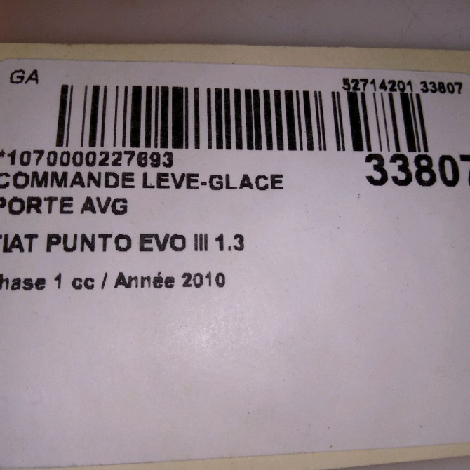 Commande lève-glace porte avant gauche occasion FIAT PUNTO EVO III Phase 1 10-2009->12-2013 1.3 MULTIJET 75ch 735500050 4