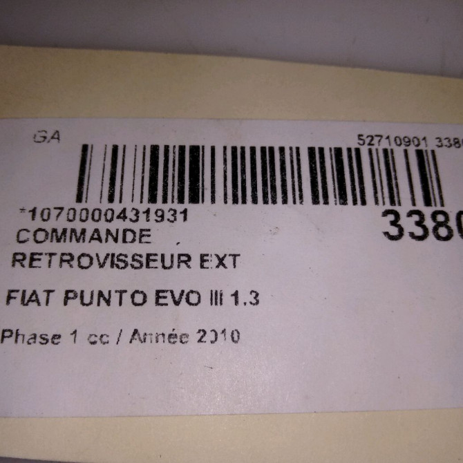 Commande rétroviseurs extérieures électriques occasion FIAT PUNTO EVO III Phase 1 10-2009->12-2013 1.3 MULTIJET 75ch 735500050 3