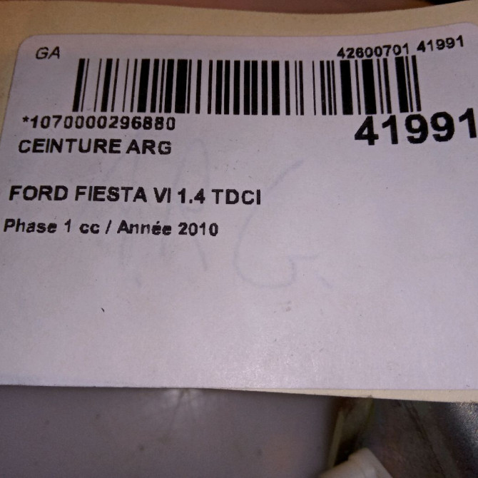 Ceinture arrière gauche occasion FORD FIESTA VI Phase 1 10-2008->11-2012 1.4 TDCI 68ch 1814670 4