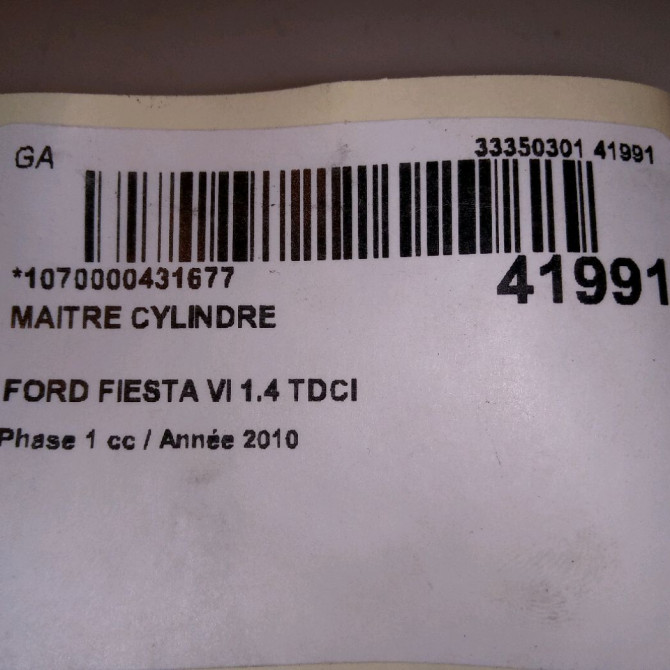 Maitre cylindre occasion FORD FIESTA VI Phase 1 10-2008->11-2012 1.4 TDCI 68ch 1754836 4