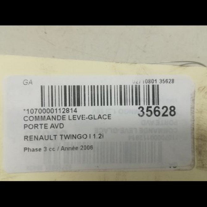 Commande lève-glace porte avant droite occasion RENAULT TWINGO I Phase 3 08-2000->06-2007 1.2i 8200189836 3