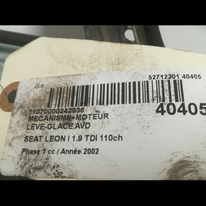 Mecanisme + moteur lève-glace avant droit occasion SEAT LEON I Phase 1 04-2000->10-2006 1.9 TDI 110ch 1M0837462A 3
