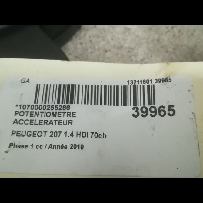 Potentiometre accelerateur occasion PEUGEOT 207 Phase 1 04-2006->06-2013 1.4 HDI 70ch 2