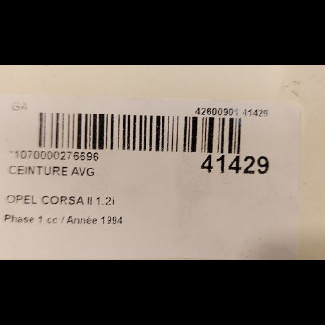 Ceinture avant gauche occasion OPEL CORSA II Phase 1 03-1993->04-1997 1.2i 90444260 4