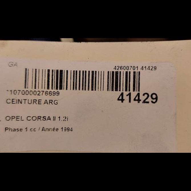 Ceinture arrière gauche occasion OPEL CORSA II Phase 1 03-1993->04-1997 1.2i 90444263 4