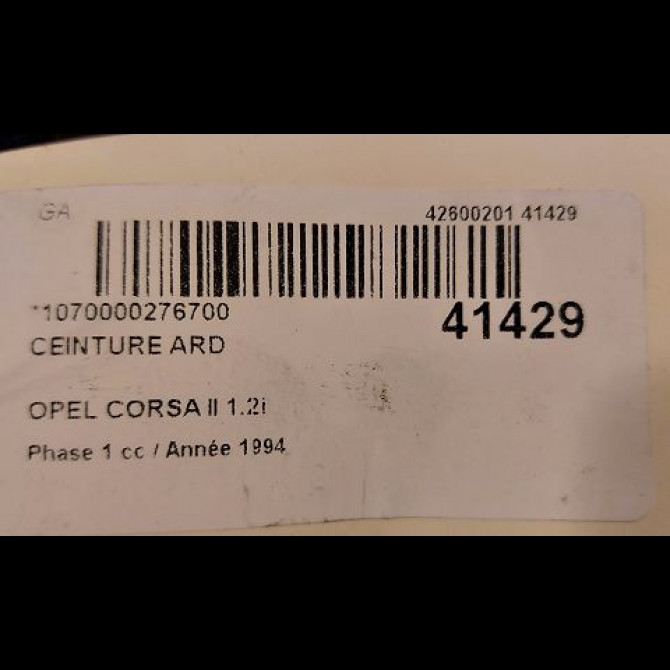 Ceinture arrière droite occasion OPEL CORSA II Phase 1 03-1993->04-1997 1.2i 90444264 4