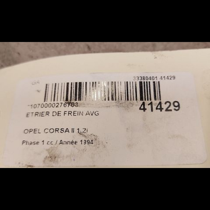 Etrier de frein avant gauche occasion OPEL CORSA II Phase 1 03-1993->04-1997 1.2i 90421744 3