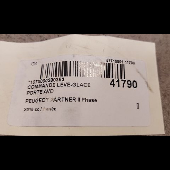 Commande lève-glace porte avant droite occasion PEUGEOT PARTNER II Phase 3 04-2015->... 6490HQ 3