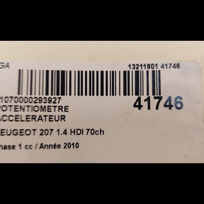 Potentiometre accelerateur occasion PEUGEOT 207 Phase 1 04-2006->06-2013 1.4 HDI 70ch 4