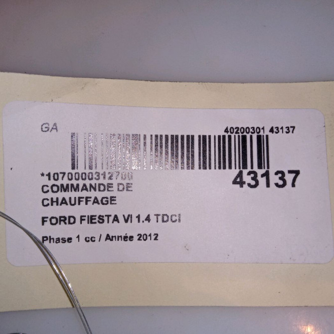 Commande de chauffage occasion FORD FIESTA VI Phase 1 10-2008->11-2012 1.4 TDCI 70ch 1777069 4