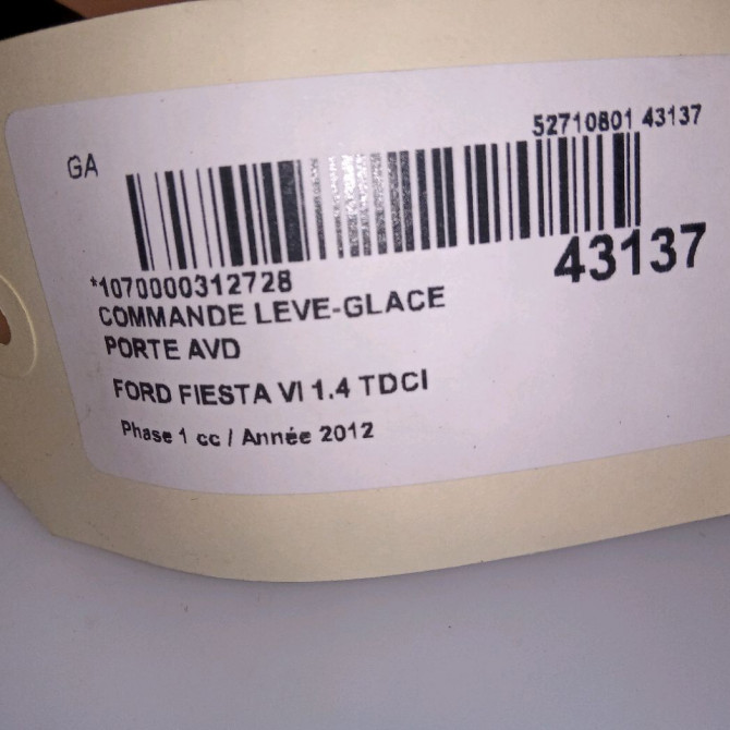 Commande lève-glace porte avant droite occasion FORD FIESTA VI Phase 1 10-2008->11-2012 1.4 TDCI 70ch 1823466 4