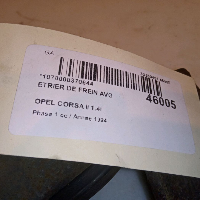 Etrier de frein avant gauche occasion OPEL CORSA II Phase 1 03-1993->04-1997 1.4i 90421744 4